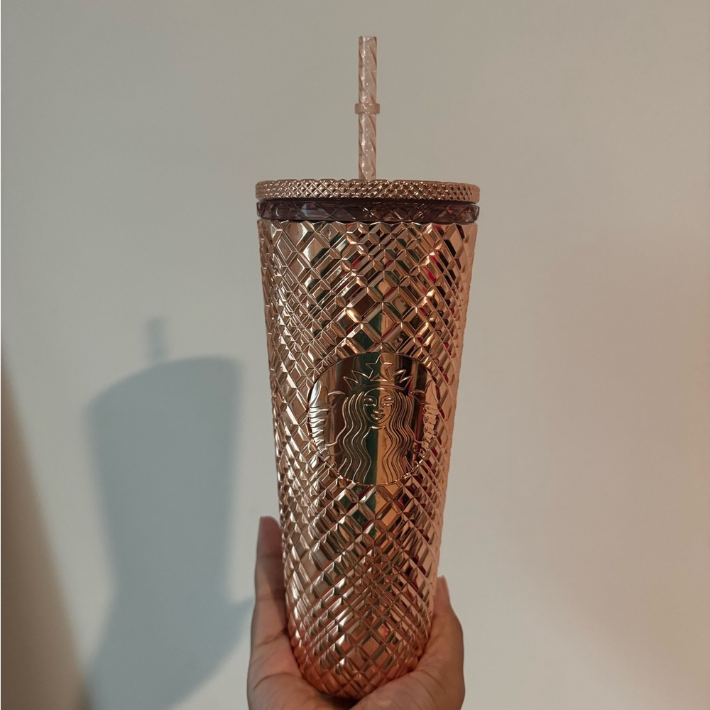 Brand New Starbucks Metallic Gold Textured Tumbler